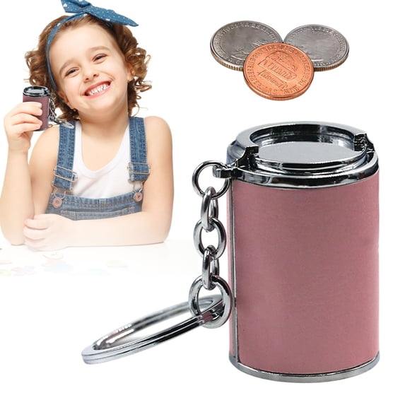 2-in-1 Alloy Coin Holder Keychain, Portable Pocket Change Organizer for Quarters, Dimes & Small Items, Assorted Colors
