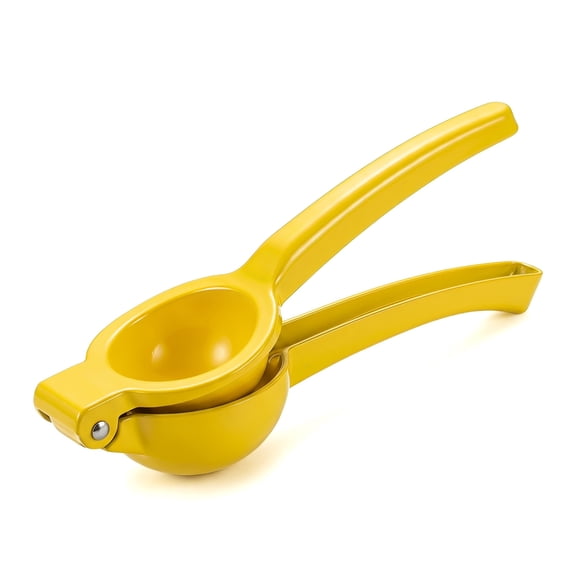 2-in-1 Aluminum Alloy Manual Citrus Juicer, Professional Dual-Bowl Lemon and Lime Squeezer, Heavy Duty Handheld Fruit Press for Cocktails, Cooking and Baking, Champagne Bronze