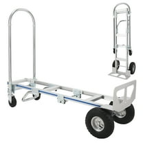 2-in-1 Aluminum Hand Truck with 770 LB Capacity, Convertible Dolly Cart for Warehouse and Supermarket