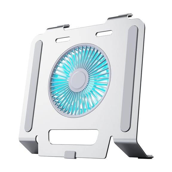 2-in-1 Aluminum Laptop Cooling Stand, Quiet Fan Notebook Cooler & Desk Fan for 15.9 Inch Laptops Tablets