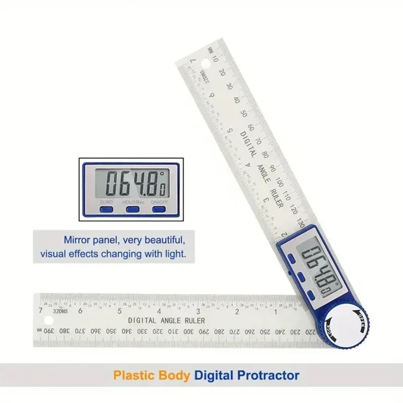 2 in 1 Angle Finder Ruler with 7 Inch/200mm Angle Measuring Tool for Woodworking/Carpenter/Construction/DIY Measurement