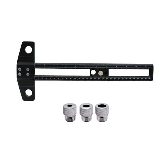 2 in 1 Angles T Square Ruler for Woodworking Accurate with Metric and British Scale Bright Black or Red Coating
