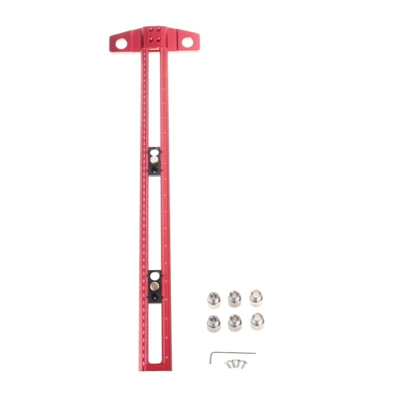 2 in 1 Angles T Square Ruler for Woodworking Accurate with Metric and British Scale Bright Black or Red Coating