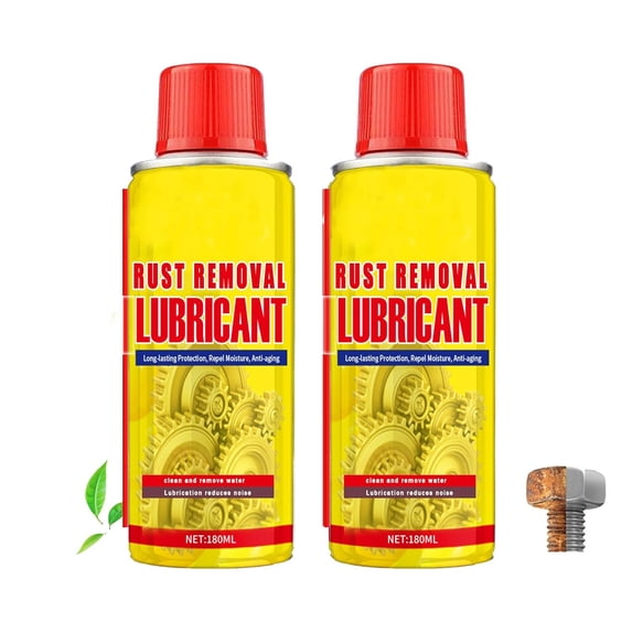 2-in-1 Anti-Rust Lubricant & Fast-Acting Rust Remover Spray for Metal,6.1oz Multi-Purpose Formula for Vehicles, Tools & Chains – Protect & Restore (2PCS)