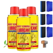 2-in-1 Anti-Rust Lubricant & Fast-Acting Rust Remover Spray for Metal,6.1oz Multi-Purpose Formula for Vehicles, Tools & Chains   Protect & Restore , Multi-Purpose Penetrating Oil 3PCS