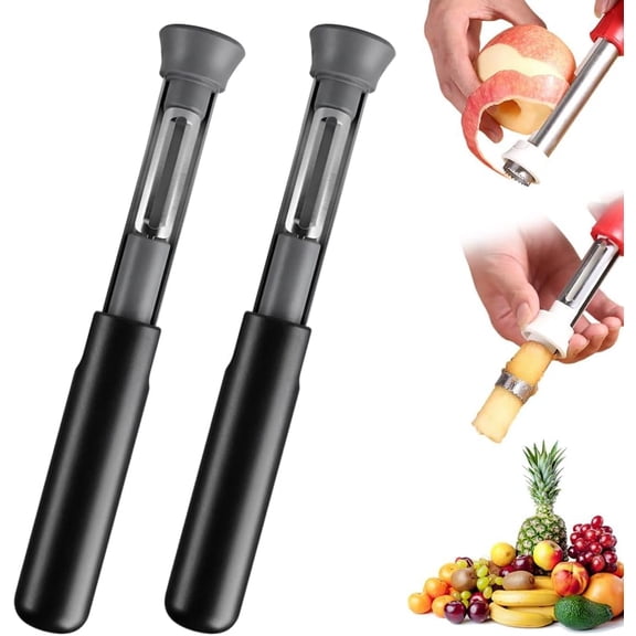 2 in 1 Apple Corer and Peeler Tool, Stainless Steel Twin-Blade Fruit Corer for Apples, Pears & Bell Peppers, Kitchen Gadget for Home Cooking