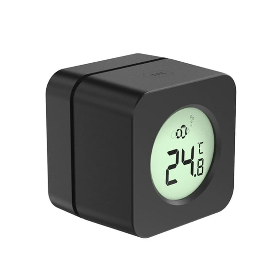 2-in-1 Aquarium Thermometer & Cleaning Brush, 3-Color Temperature Indicator for Home Fish Tanks,1.51"×1.51"×1.25",1PC(Black)