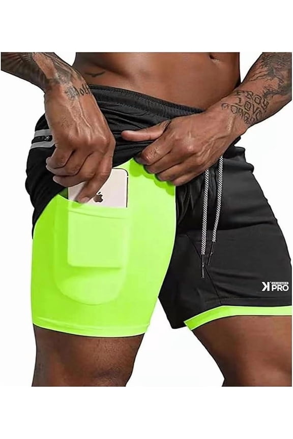 7" 2-in-1 Athletic Shorts (Men's Sizes S-M-L-XL-2XL)