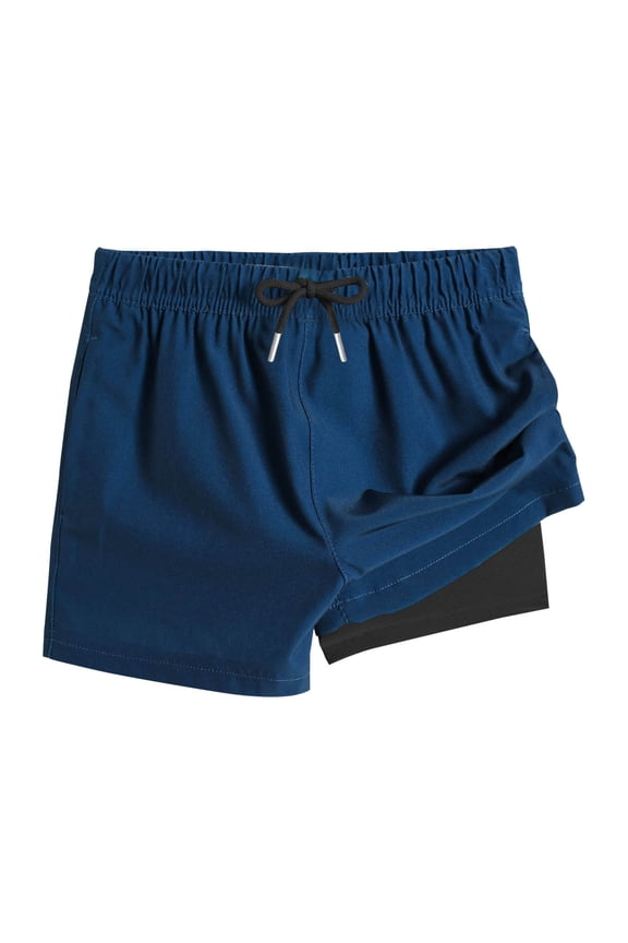 2 in 1 Athletic Shorts for Girls Quick Dry Workout Short with Compression Liner High Rise Drawstring Shorts