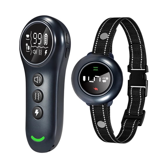 2 in 1 Automatic Anti Bark Dog Training Collar with Remote, IP67 Waterproof for All Breeds