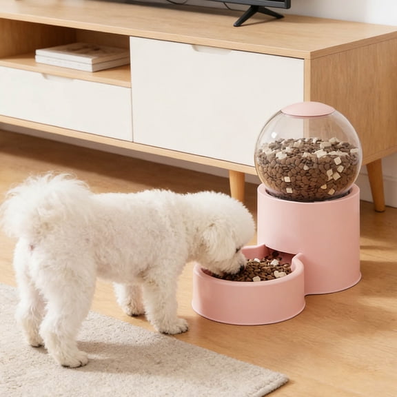2-in-1 Automatic Cat & Dog Feeder & Water Dispenser – Gravity-Fed Pet Food Bowl Set, No-Power Auto Refill Device for Cats & Small Puppies, Anti-Overflow & Food-Safe Design