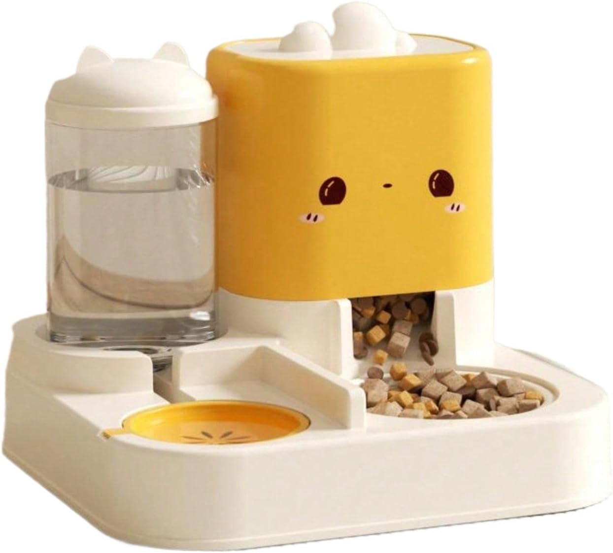 2 in 1 Automatic Cat Food Feeder Water Dispenser, Gravitys Water Bowl for Indoor Small Cats Dogs Puppies
