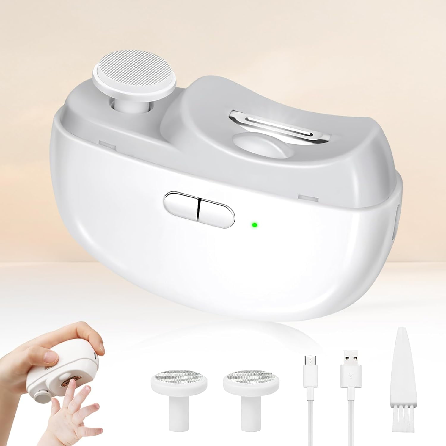 2 in 1 Automatic Electric Nail Clipper and Polisher - Rechargeable ...