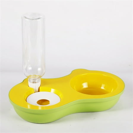 2-in-1 Automatic Pet Feeder - Dual Stainless Steel Cat Bowls with Water Dispenser, Food & Water Bowl Set for Indoor Cats & Small/Medium Dogs