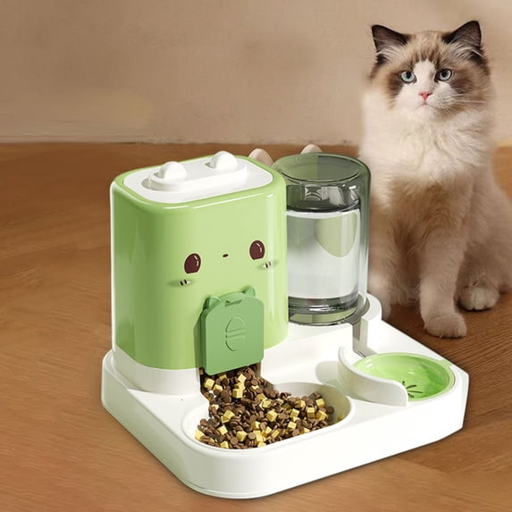 2‑in‑1 Automatic Pet Feeder – Removable Cat & Dog Food and Water Bowl Set with Timer Dispenser for Small Animals