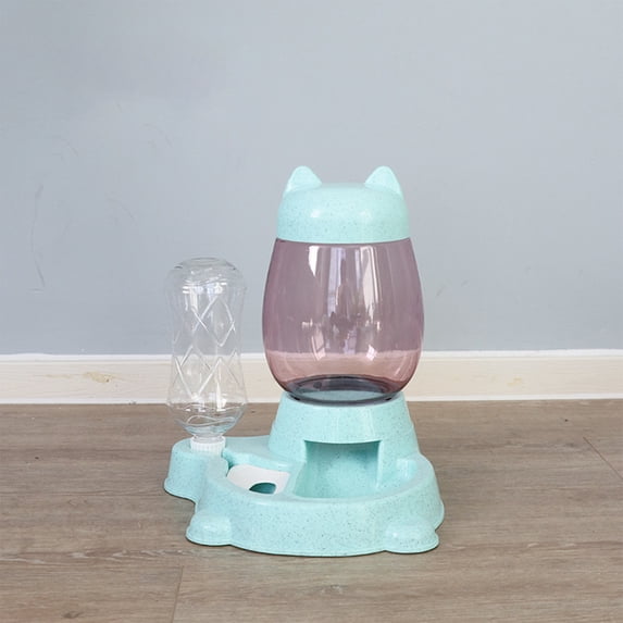 2-in-1 Automatic Pet Feeder & Water Dispenser, Cat Ear Design Food Grade Pet Bowl, Anti-Overflow Gravity Feeding Station for Small Dogs & Cats, Detachable Easy-to-Clean Pet Supplies