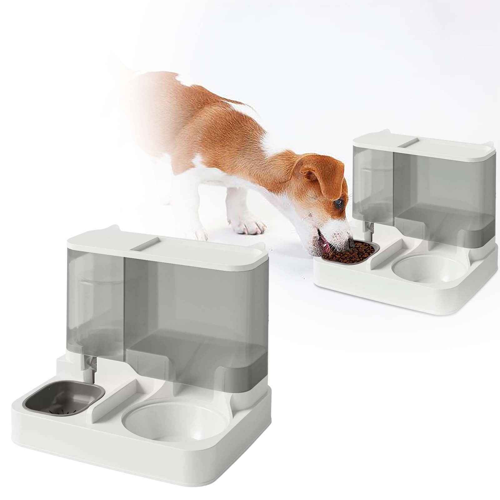 2-in-1 Automatic Pet Feeder & Water Dispenser, Non-Spill Pet Feeding ...