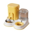 thumbnail image 1 of 2-in-1 Automatic Pet Feeder & Water Dispenser - Yellow - Elevated Food & Water Station with Stainless Steel Bowl for Cats & Small Dogs (2000ml Capacity), 1 of 5