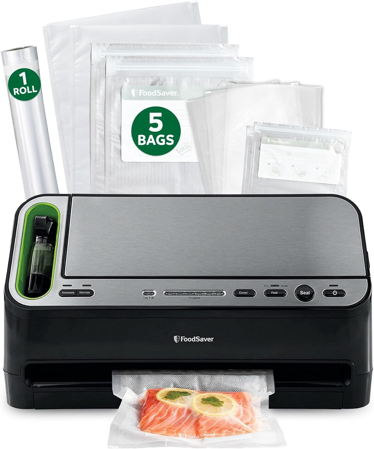 2-in-1 Automatic Vacuum Sealer Machine, Smart Bag & Moisture Detection with Starter Kit