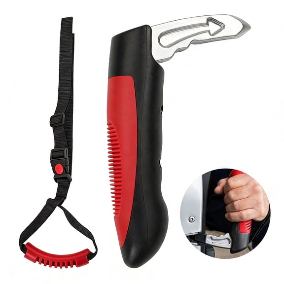 2 in 1 Automotive Standing Handle, Car Door Handle Assist, Portable Multifunction Auto Vehicle Support Handle with Window Breaker
