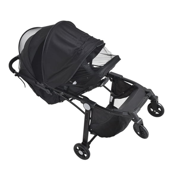 2 in 1 Baby Fly Net Sunshade Canopy Protector for Strollers Breathable Privacy Sleeve and Convenient Storage