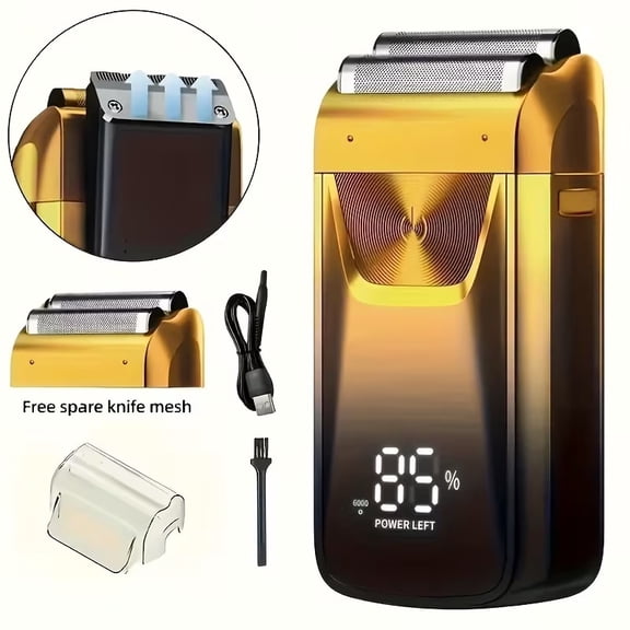 2-in-1 Bald Hair Trimmer & Electric Razor - Professional USB Rechargeable Grooming Kit for Men