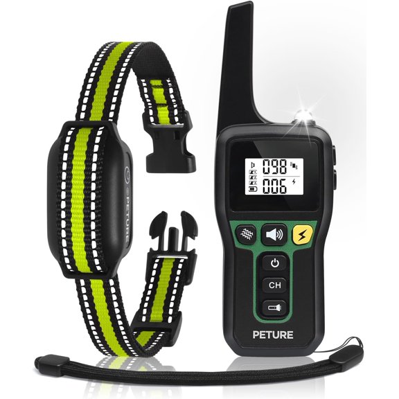 2-in-1 Bark Activated & Remote Training Collar 3300FT - Auto Bark Mode with Beep/Vibration/Static, IPX7 Waterproof Rechargeable for Small to Large Dogs (7-120 lbs) - Black