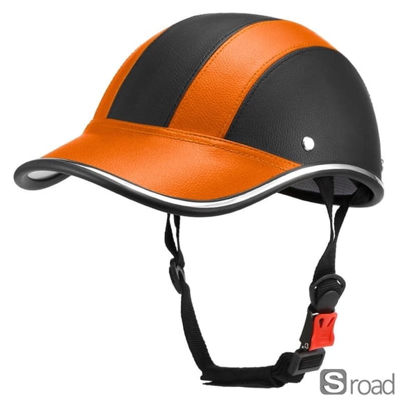 2-in-1 Baseball Cap & Safety Helmet, ABS Protective Hat For Cycling, Scooter, Skateboard, Adjustable Sun Visor For Outdoor Sports,Orange