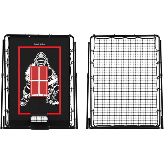 2-in-1 Baseball Pitching & Return Trainer Net with Strike Zone – Dual-Sided Rebounder for Throwing & Fielding Practice