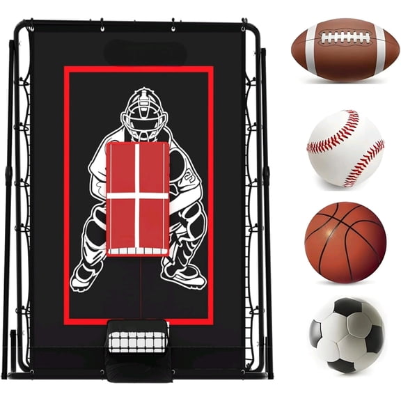 2-in-1 Baseball Pitching and Rebound Net, Trainer and Return Screen for Pitching Practice