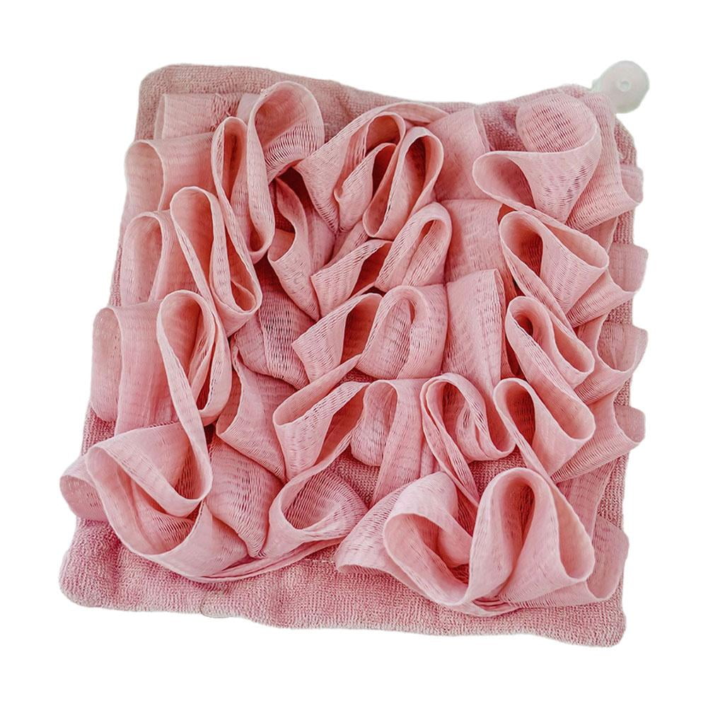 2-in-1 Bath Loofah Sponge with Drawstring Shower washcloth Women Set ...