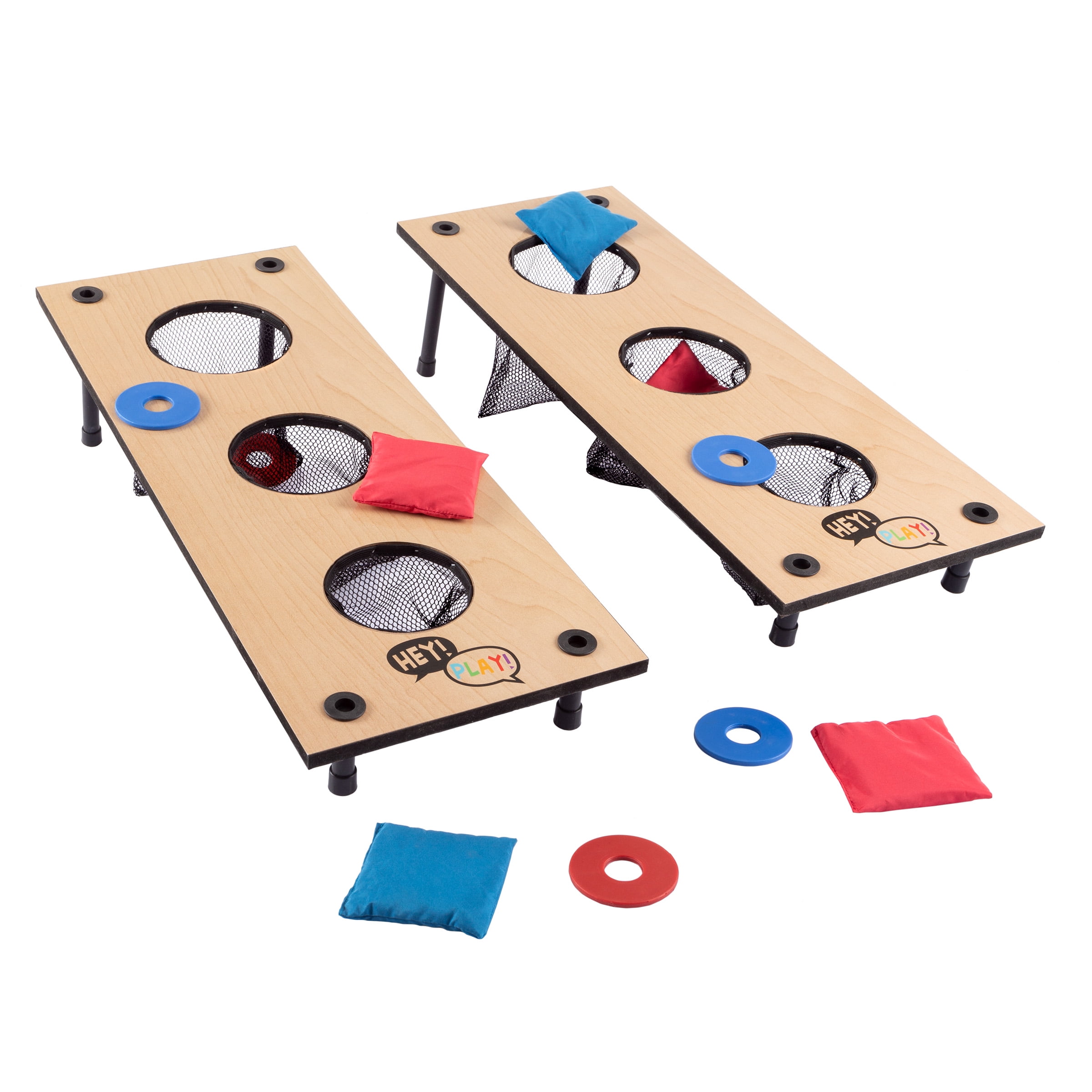 26" Light Brown Plywood Multi-game Set with Beanbags and Washers