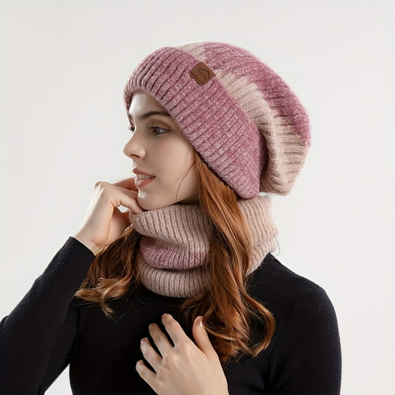 2-in-1 Beanie & Scarf Combo - Cozy Hat with Integrated Neck Warmer, Lightweight & Hand Washable, Perfect for Cold Weather, Winter Accessories|Minimalist Design|Soft Texture