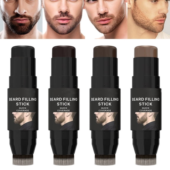 2-in-1 Beard Coloring Stick with Brush Head,Waterproof Natural Thick Hair Filling Stick for Men,7.5g