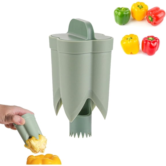 2-in-1 Bell Pepper Cutter and Seed Corer Remover, Effortless kitchen prep tool to quickly remove seeds and simplify daily meal preparation