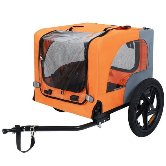 2-in-1 Bike & Pull-Behind Pet Trailer – Convertible Dog/Cat Carrier with Detachable Bike Hitch & Built-in Towing Handle