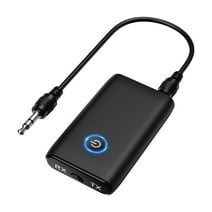 2-in-1 Bluetooth 5.0 Transmitter Receiver, Adaptive, ORIA Portable Wireless Bluetooth Adapter Bluetooth Transmitter Device for Home/CD/MP3/Speaker Audio Stereo, Black