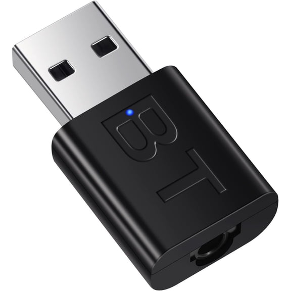 2-in-1 Bluetooth 5.0 USB & 3.5mm AUX Audio Adapter - Wireless Bluetooth Transmitter & Receiver for Car, Home Stereo, PC, Speake