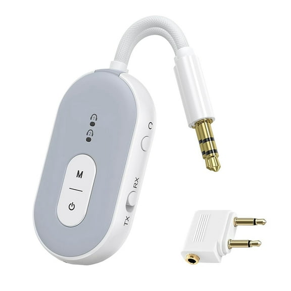 2 in 1 Bluetooth 5.3 Adapter for Airplane, Audio Bluetooth Transmitter Receiver for TV PC Gym Switch Car/Home Stereo