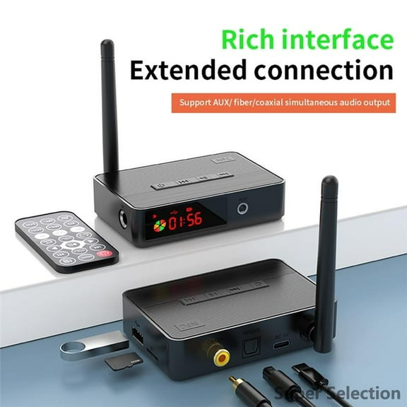 2-in-1 Bluetooth 5.3 Audio Transmitter And Receiver, Hi-Fi Wireless Adapter With Optical/Coaxial/AUX/TF/USB Input For TV, Car, Home Stereo System, With Remote,black,One Size