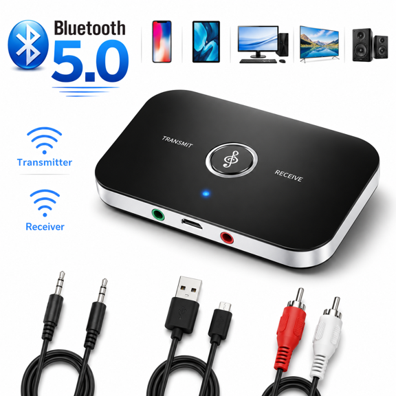 2 in 1 Bluetooth Audio Receiver Transmitter Wireless AUX Receiver HiFi Adapter