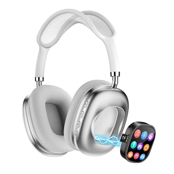 2-in-1 Bluetooth Headphones & Portable Speaker with LCD Touch Screen, Built-in Radio, TF Card Playback, Over-Ear Wireless Headset with Long Battery Life