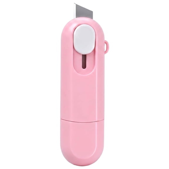 2-in-1 Box Cutter and Thermal Label Eraser, Ink Remover Pen with Privacy Cover Fluid, Portable Express Bill Cleaning Tool, Multi-Functional Office Supply for Label Cutting and Information Shielding