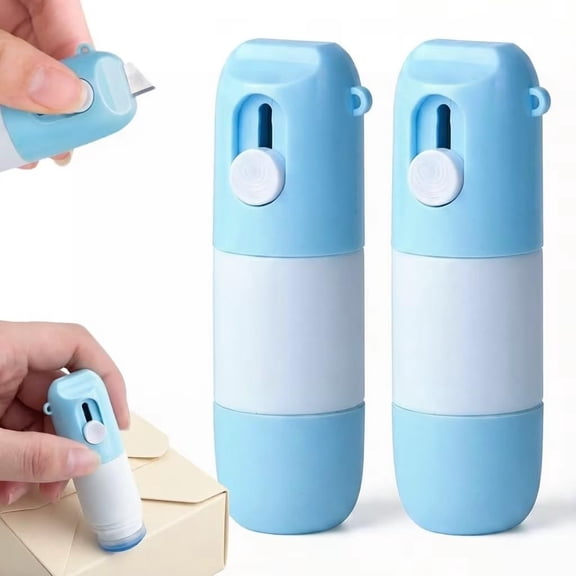2-in-1 Box Cutter & Thermal Paper Eraser, Water-Based Privacy Eraser Pen with Unboxing Knife for Receipts