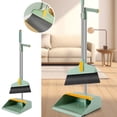 thumbnail image 1 of 2-in-1 Broom and Dustpan Set with Stainless Steel Handle, Long-Handled Cleaning Kit for Home and Office, 180-Degree Rotating Broom Head and Built-in Hair Comb, 1 of 7