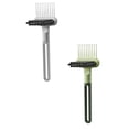 thumbnail image 1 of 2-in-1 Brush Cleaning Tool Set 2Pcs – Hair Rake & Comb Cleaner for All Hairbrushes, Portable Lint Remover & Dust Extractor, Practical Salon & Home Hairbrush Care Kit, Gray+Green, By Harlik, 1 of 7