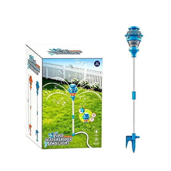 2-in-1 Bubble & Water Toy Lantern Style Bubble Stand Machine for Lawn & Patio Use