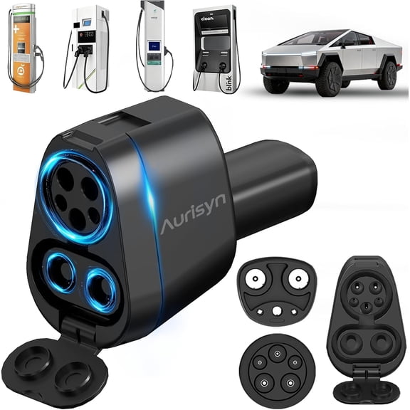 2-in-1 CCS1 to Tesla & J1772 to NACS Adapter, 250kW 500V Fast Charging for Tesla Model 3/Y/X/S/Cybertruck, Compatible with ChargePoint/EVgo/Electrify America, CCS & J1772 Charging Stations