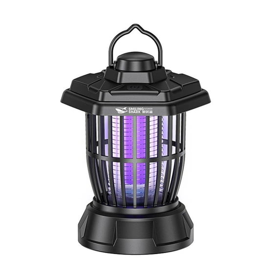 2-in-1 Camping Lantern & Bug Zapper, Solar Powered Electric Mosquito Killer with 1200mAh Battery, Portable UV Insect Trap & LED Light for Tent, Patio & Outdoor