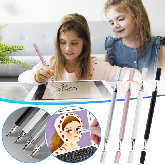 2-in-1 Capacitive Stylus Pen with Disc and Fiber Tips - Magnetic Cap for Tablets and Touchscreens